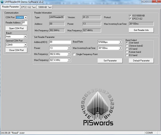 uhfreader demo software 2