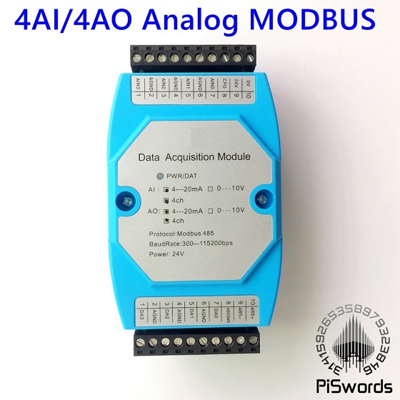 4 Channels Analog Input and Output MODBUS Module